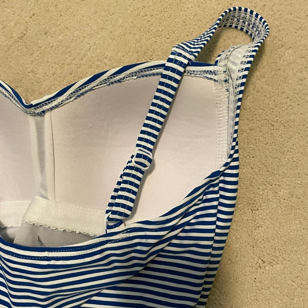 Nip Tuck One Piece Swimsuit Joanne Sorrento Stripe Azure Blue White Size 6 NWT - Picture 6 of 13